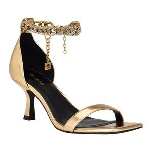 Guess Women's Remo Open Toe Stiletto Chain Detail Dress Sandals - Bronze- Manmad